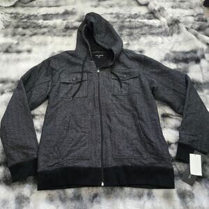 Ocean Current Sherpa Lined Full Zip Hoodie Jacket Men’s Medium Gray NWT
